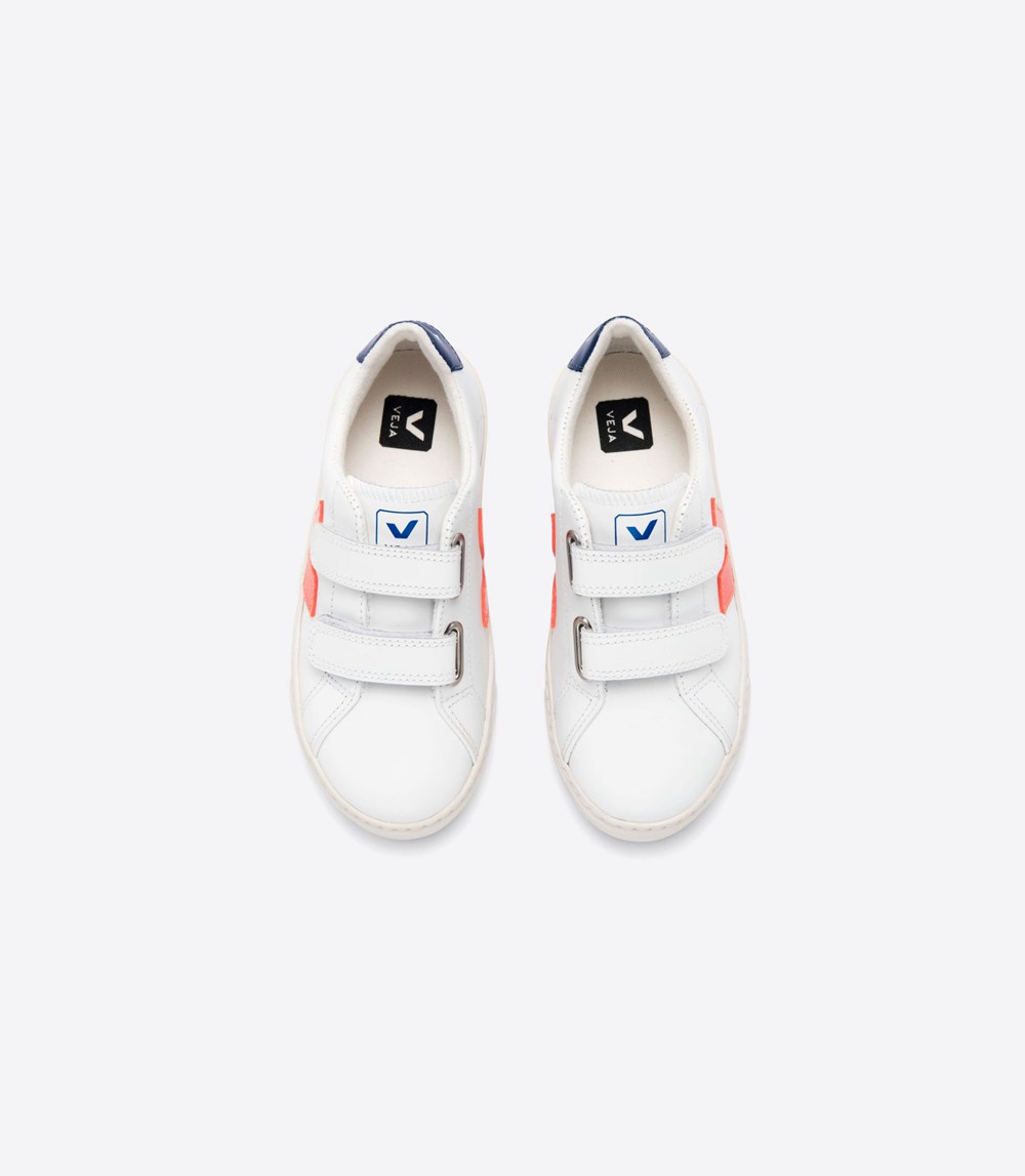 Veja Trainers Kids White - Esplar Velcro Leather - EWYI-61982